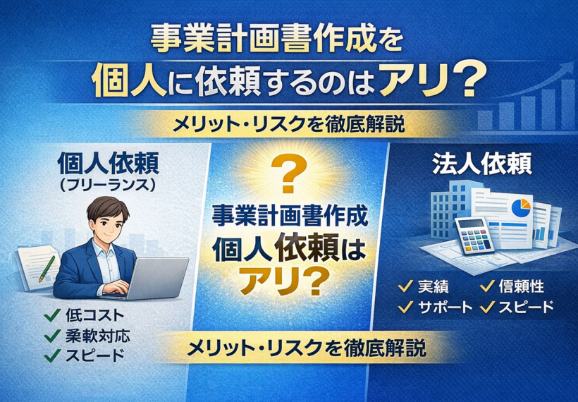 事業計画書作成を個人で依頼するのはアリ？